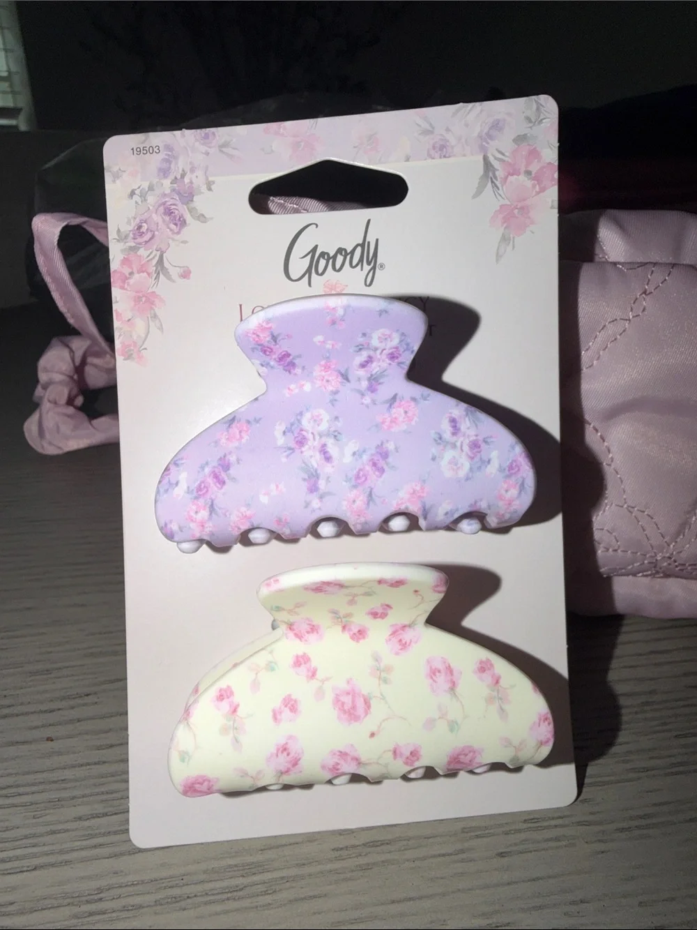 LoveShackFancy Pastel Lavender & Cream Floral Hair Clips